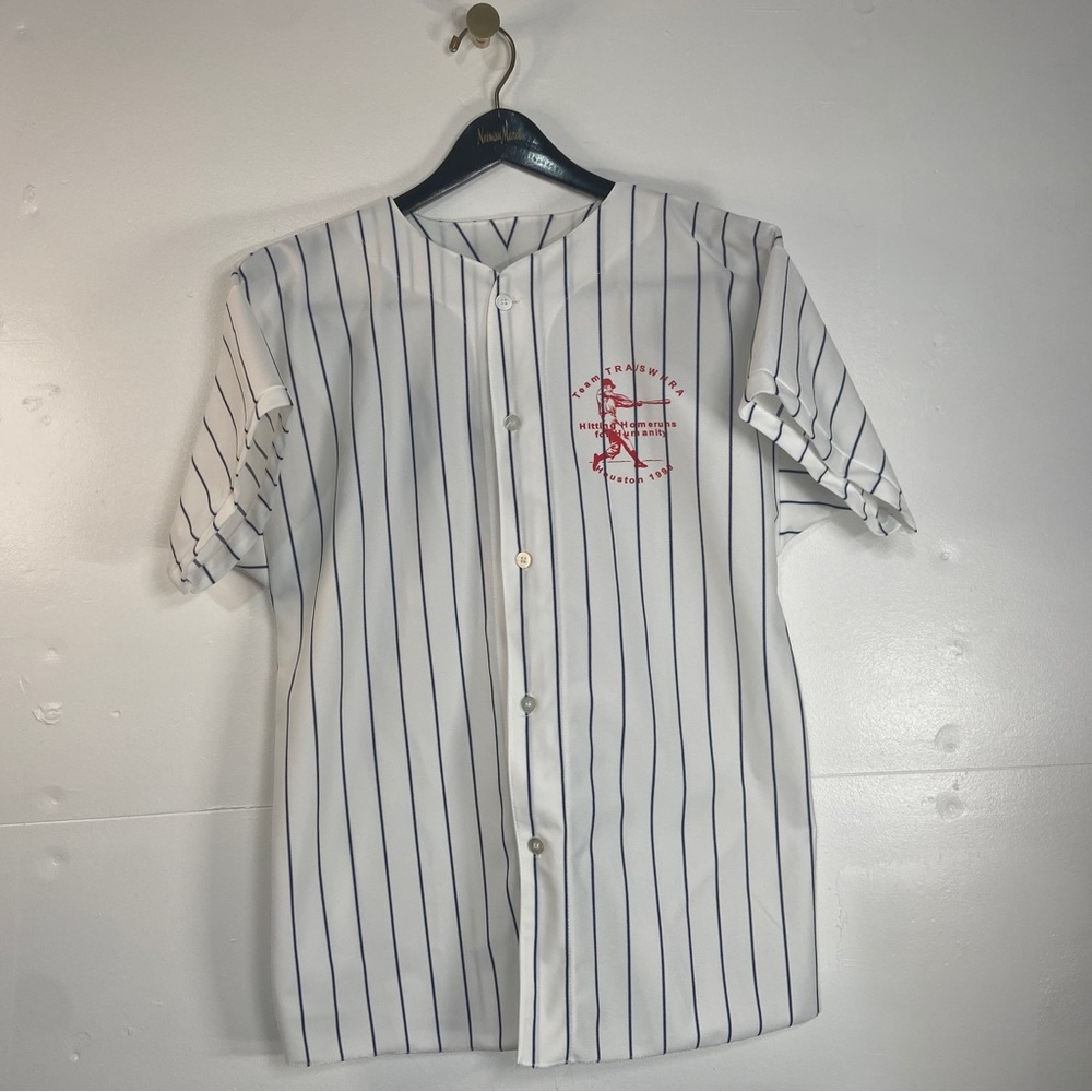 VTG Empire Baseball Shirt Mens 42/44 Black White Red Homeruns for Humanity 1998